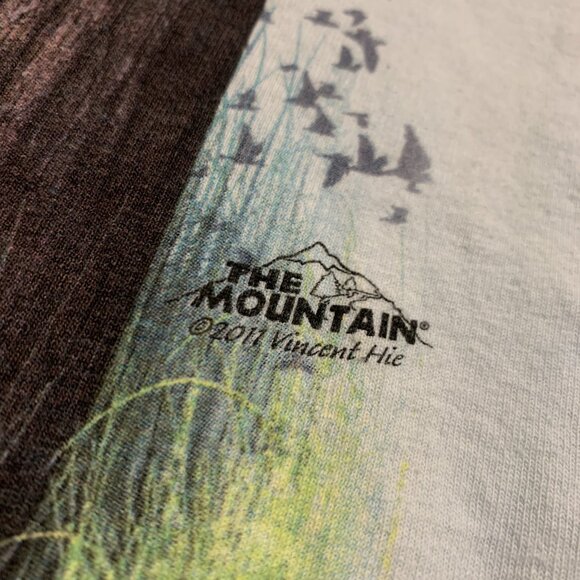 The Mountain Bird Tree Cardinal Blue Jay T-Shirt Men's Medium M Blue Tie Dye - Picture 3 of 8